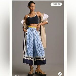 Anthropology Maeve women’s Printed Pleated A-Line Culottes size M Boho chic